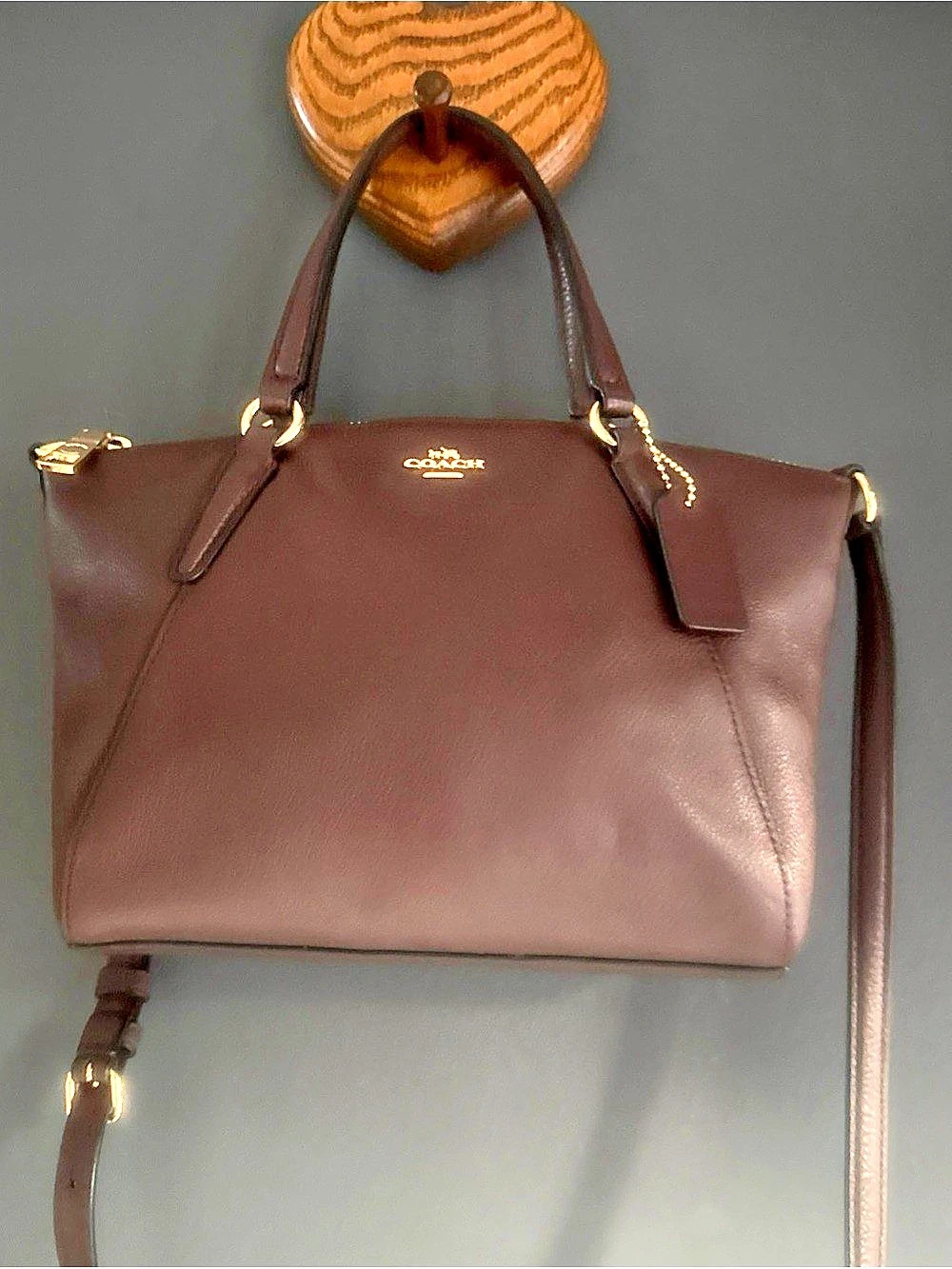 Coach Sage Carryall Leather Shoulder Bag Brown Good